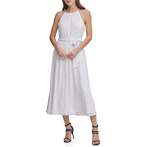 Image of DKNY Women's Halter Faux Wrap Midi Dress