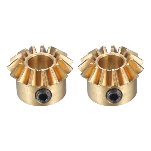 Dimensioni - Rapporto: 1:1, Modulo: 0.8M (0.8 Modulo), Angolo di Sterzo: 45 Gradi, Denti: 15 Denti, Foro Albero: 5mm
