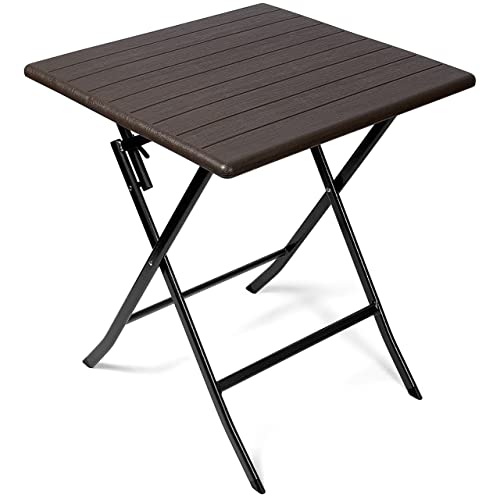 Stehtisch Vanage Beistelltisch braun eckig für Garten und Terrasse