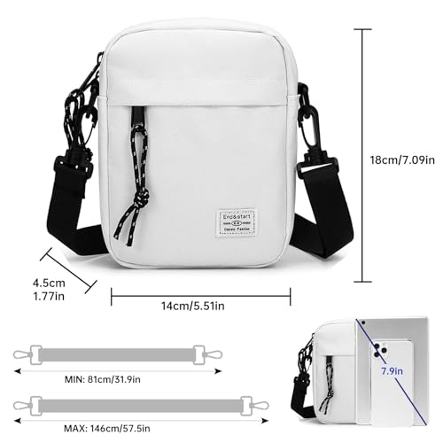 Donboly Sling Brust Crossbody Tasche, wasserdichte Umhängetasche, Crossbody Tasche Rucksack für Männer und Frauen Wandern Outdoor Sport (Weiß)
