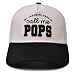 World Best Pop Pop Trucker Hat for Men, Embroidered Adjustable Cotton Grandpa Baseball Cap Beige