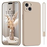 HGH für iPhone 15 Hülle Silikon mit Lanyard, Handyhülle für iPhone 15 Ultra Dünne R&umschutz mit Weichem Microfiber-Innenfutter Stoßfeste Kratzfest Schutzhülle 6.1