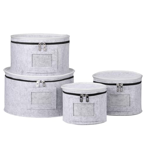 Recipientes de armazenamento da China, conjunto de 4 peças de caixas móveis para louça, recipiente de armazenamento empilhável de grande capacidade, zíperes duplos antiderrapantes, estojo de