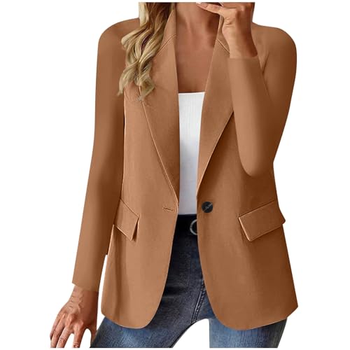 Blazers for Women 2025 Fashion Long Sleeve Business Casual Outfits Single-Breasted Dressy Jackets Work Outfits