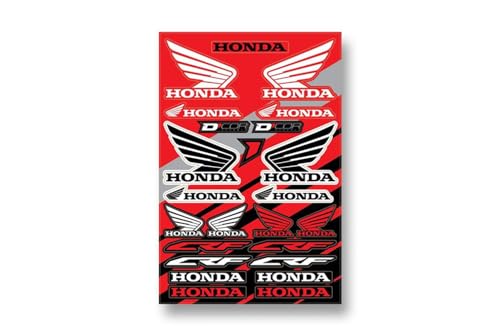 D'cor Visuals Honda Decal Sheet – 12 Mil Thick Vinyl, Compatible with Honda – Durable MX Sticker Kit for Dirt Bikes, Trailers, and Gear – 19”x12”