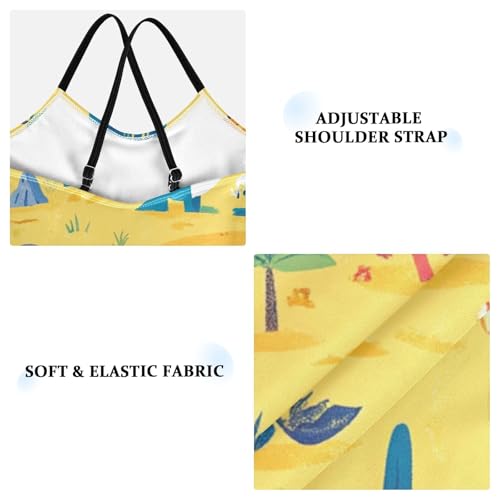 Bolaz Girls Swimsuits One-Piece Bathing Suits Multicolor Kids Sport Summer Beach Swimwear for 3-10 Years Old-Cartoon Dinosaur23