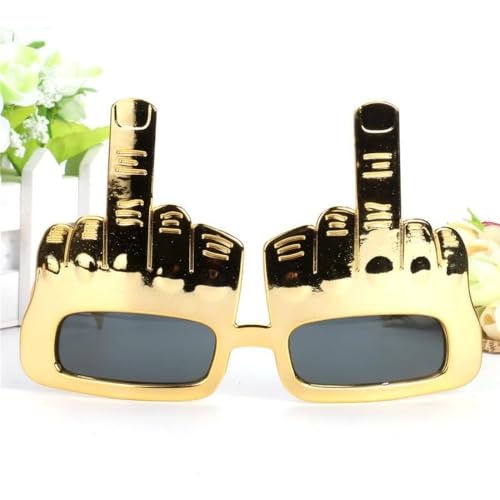 Tricky Middle Finger Sunglasses, Creative Middle Finger Flip Off Hand Shape Finger Silly Funny Party Novelty Sunglasses Novelty Party Eye Glasses Glam Gold Middle Finger Glasses Funny Glasses4