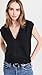 endless rose Women's Front Ruched Chiffon Blouse Black