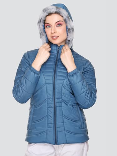 Image of RARE TIMES Women's Stylish Solid Full Sleeves Jacket | Winter Wear Quilted Jacket for Travelling | Regulaer Fit Puffer Jacket For Women