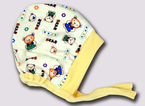 Image of New Born Baby Girls & Boys Hosiery Cotton Double Layer Knot Caps Set Infant Hat Toppi Unisex Baby Kan Topi Pack of 3