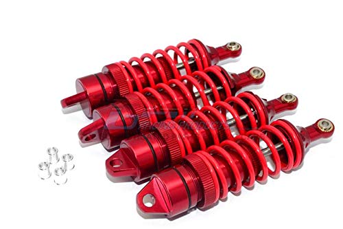 GPM for Traxxas Revo / Revo 3.3 / E-Revo Brushless / E-Revo VXL 2.0 Upgrade Parts Aluminum Front Or Rear Adjustable Spring Dampers (85mm) with Aluminum Ball Ends - 2Pr Set Red