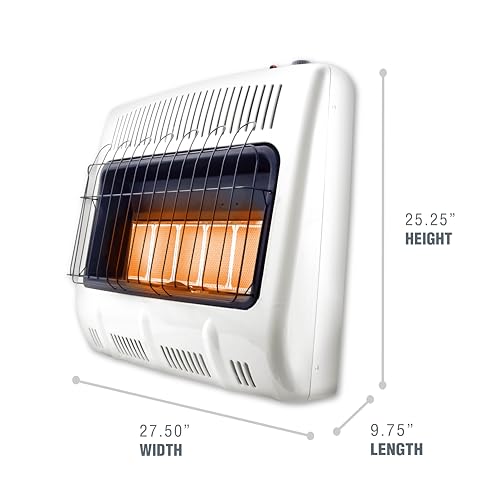 Mr. Heater Vent Free Radiant 30,000 BTU MHVFRD20NGT Natural Gas Heater & Supplemental Heat For Office, Home, Garage, Patio, Sunroom, Cabin - White