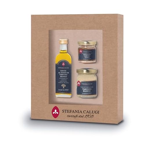Stefania Calugi - Confezione Regalo Tartufi - Olio d’Oliva Tartufo Bianco 60ml - Miele al Tartufo 40gr - Vellutata con Tartufo 50gr - Prodotti Tipici - Made in Italy
