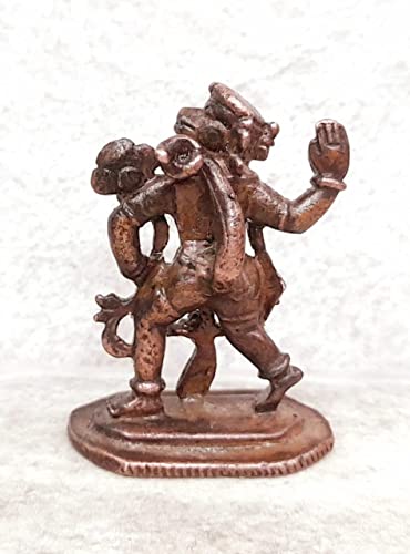 Image of Copper Idols, 1.5 inches, Copper Handmade Jai Veera Hanuman, 28Grams, Patina Antique Finish, Pack of 1 Piece