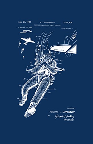 Framable Patent Art Original US Combat Suit Frogman 11in by 17in Patent Art Poster Print Navy Blue PAPSSP179NB