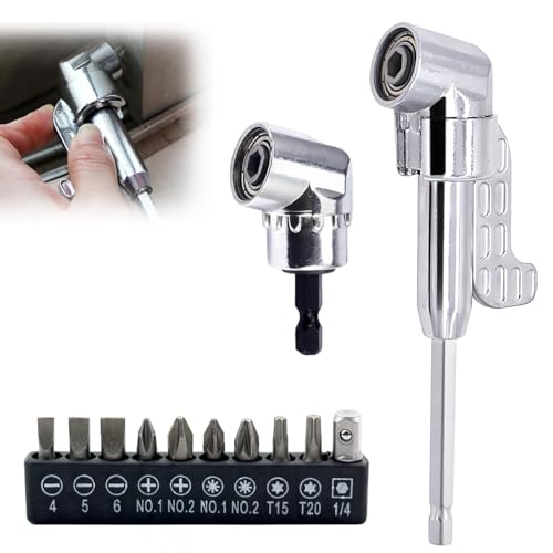 SI SEN Renvoi D'angle Visseuse, Jeu de 12 Embout Visseuse, Rallonge Visseuse, Angle de 105° Rallonge Embout Visseuse Flexible, Renvoi D'angle Perceuse, pour...