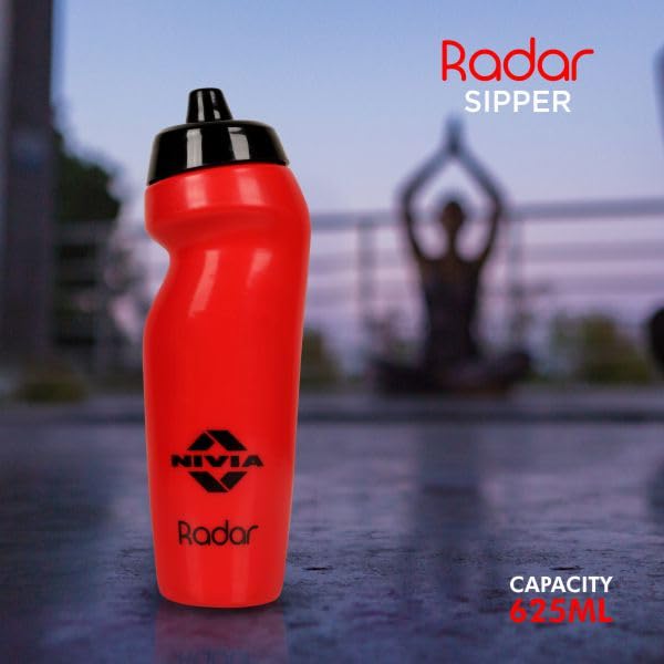 Image of Nivia Radar Sippers Bottle for Sports Cycling, Gym & Running Bottle for Training, Exercise, & Fitness, with Portable, Light Weight, & Leakproof With Quick-Grip, 625ml (Red, Polyethylene, Pack of 1)
