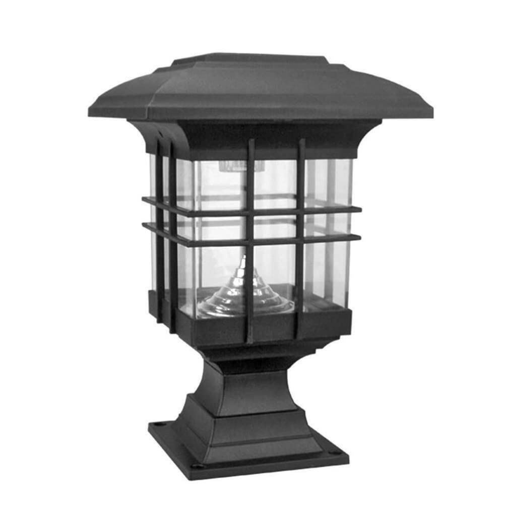 anso Dual-use Solar Power 3 LEDs Post Pillar Lamp Outdoor Garden Lawn Decorative Light (Warm Light)