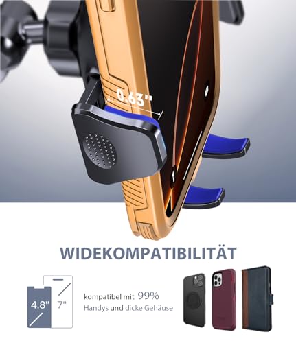 Miracase 2026 Handyhalterung Auto【Upgrade Doppelhaken & Rüttelfester Saugnapf】 4 in 1 Handy Halterung Auto 360° Drehbar Stabiler Lautsprecher-Halterungen Auto auf Lüftung Scheibe für iPhone Smartphone