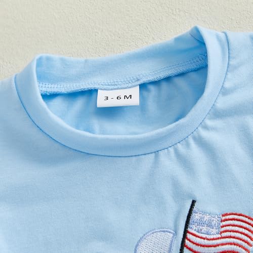 Image of 4th Of July Toddler Boy Outfit Popsicle American Flag T-Shirt and Gingham Plaid Shorts Set Independence Day Clothes