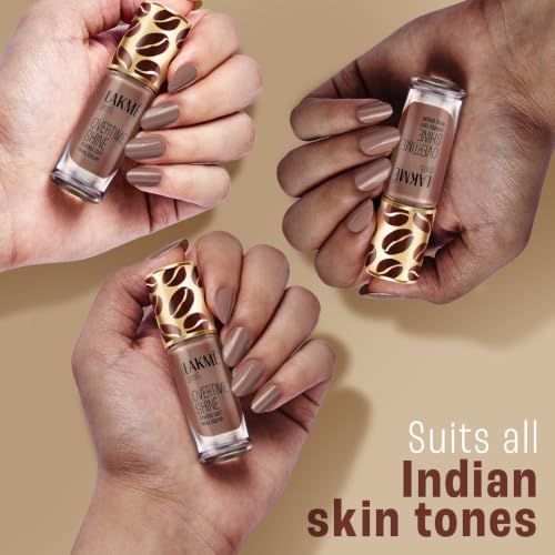 Image of Lakme 9 to 5 Overtime Shine Nail Polish - Coffee Edit-09 Cold Brew 6ml