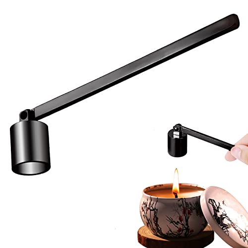 Apagador de velas, accesorio para extintor de velas con mango largo de acero inoxidable para la mayoría de velas (negro)