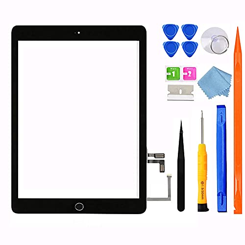 JPUNG [NO LCD] Digitizer für iPad (5. Generation) Display Glas Touchscreen Modell (A1822 A1823) 9.7 Inch, Only für iPad 5 (2017 Veröffentlicht) Ersatz Bildschirm, mit Home-Button, Komplettes Werkzeug
