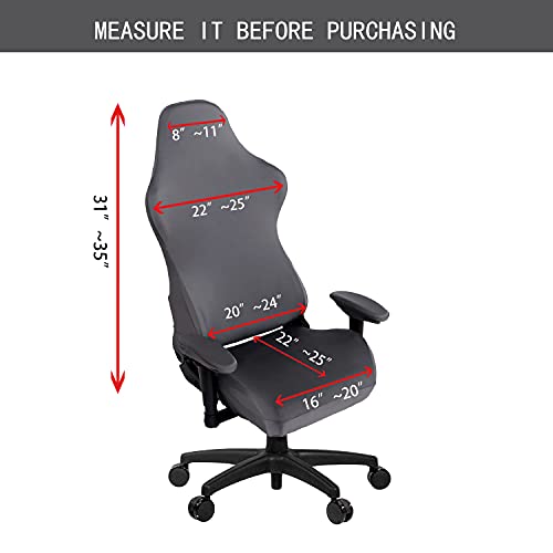 Image of SARAFLORA Gaming Chair Covers Stretch Washable Computer Chair Slipcovers for Armchair, Swivel Chair, Gaming Chair,Computer boss Chair (Grey, X-Large)