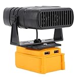 Depisuta Portable Space Heater, 200W 2 Level Adjustable Temperature 55-85℃ with Nature Breeze Mode, Compact Battery Powered Heater for Workshop Office Camping, 2 USB Outputs