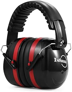 Iwinna Ear Defenders Adults Ear Protection Noise Cancelling Headphones for Adults Youth Adjustable Headband Noise Reduction Ear Muffs for Working Shooting Hunting Welding Mowing Construction