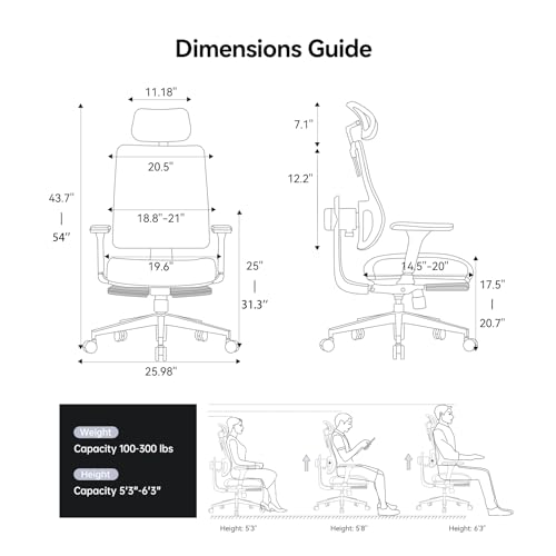 Image of Newtral Ergonomic Office Chair - Home Office Desk Chair with Adaptive Lumbar Support, with Footrest, 4D Armrest, Adjustable Seat Depth & Height