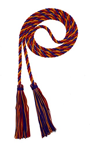 Image of Graduation Honor Cord - Purple /RED /Orange - Every School Color Available - Made in USA