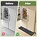 Refrigerator Spill Mat, 37.5 X 8.5 Fridge Mat Silicone Drip Tray Catcher for Washing Machine Refrigerator Spill Liner Floor Protector Anti-Slip (Black)