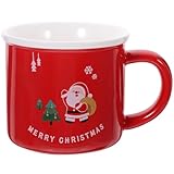 HOLIDYOYO Taza Cerámica Navideña con Diseño Festivo Mango Cómodo para Café Leche y Chocolate para Regalo Familiar y Ambiente