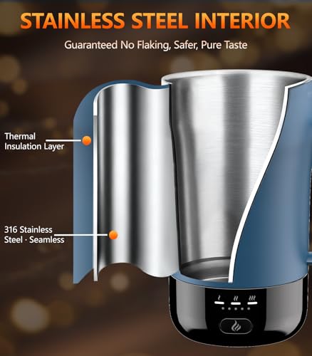 Image of Self-Heating Coffee Mug, 14oz Heated Coffee Mug - Rechargeable Temperature Control Coffee Mug Keep Coffee Hot, Smart Mug Great Gift for Coffee Lovers & Slow Sippers
