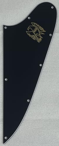 For Fit Gibson Firebird Blank Logo Style Guitar Pickguard (3 Ply Black(Gold Logo))