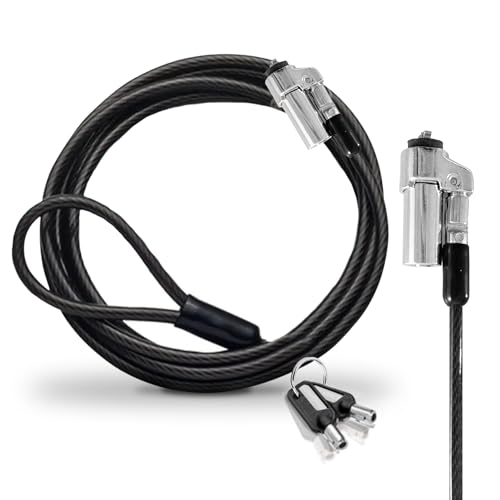 Cable Technologies Câble de sécurité Nano en acier antivol 180 cm pour ordinateur portable, fente de sécurité Kensington Nanosaver, fermeture à clé, 2...