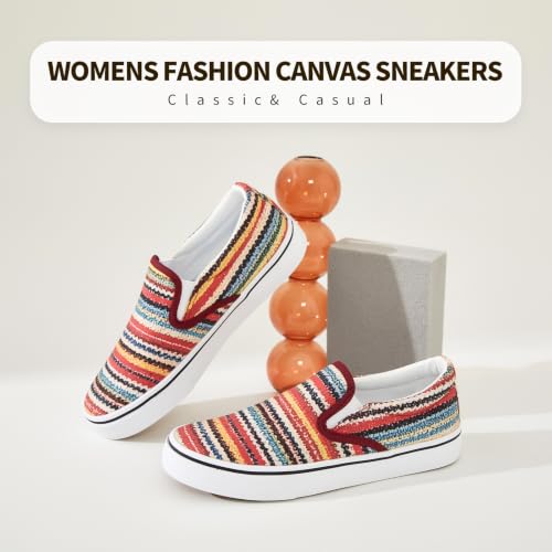 Image of Women's Canvas Slip On Sneakers Non Slip Loafers
