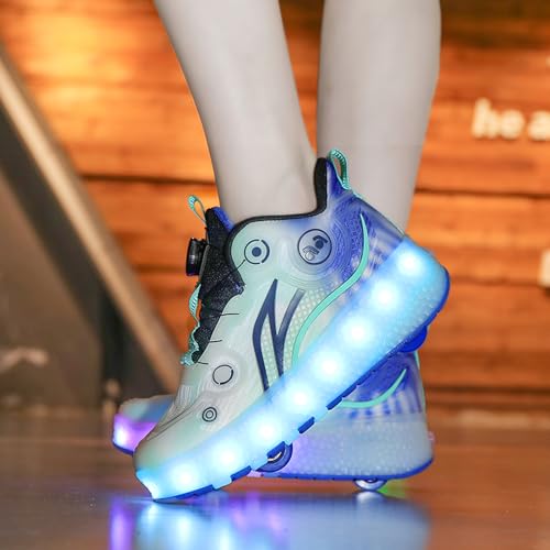 Chaussures à roulettes pour s'amuser au carnaval et fêtes d'enfants en bleu