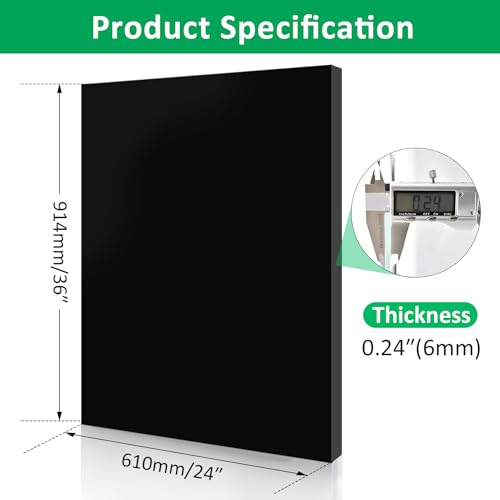 2 Pack 24x36 Pulgadas 1/4" Lámina Acrílica Negra miniatura 2
