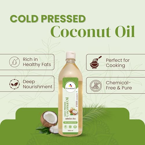 Image of CocoGlow Cold Pressed Coconut Oil Natural & Organic (1L)
