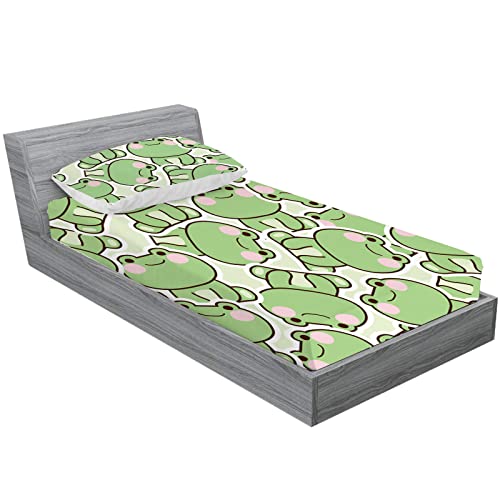 Musolei Cartoon Animal Fitted Sheet Cute Frog Bedding Sheet Sets For Boys Girls And Teens 1 Deep Pocket Fitted Sheet With 1 Pillowcases Microfiber (Frog01, Twin Size) #TOP1