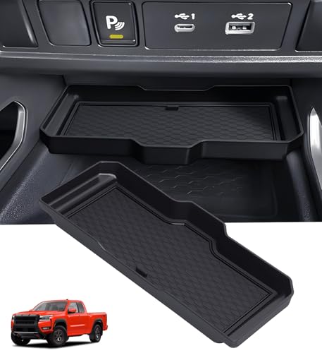Katorn Center Console Organizer Compatible with Nissan Frontier 2026 2025 2024 2023 2022, Interior Accessories for Under Climate Controls Interior Storage Divider Tray for 2022-2026 Frontier, Black