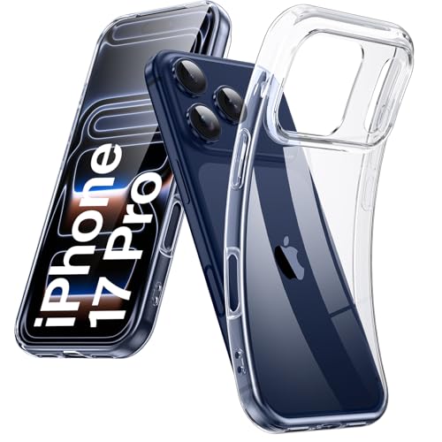 DOSMUNG Funda para iPhone 17 Pro (6,3 Pulgadas), Ultra Fina Suave Carcasa Antigolpes y Anti- Arañazos, Protección a Bordes y Cámara, Compatible con Carga Inalambrica, Transparente product image