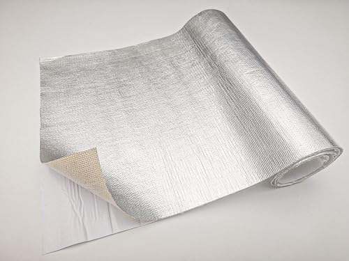Fynxir Self-Adhesive Aluminized Fiberglass Cloth Heat Shield Blanket - 12