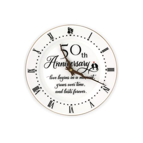 TOBOHU 50th Anniversary Porcelain Clock with Gold Trim