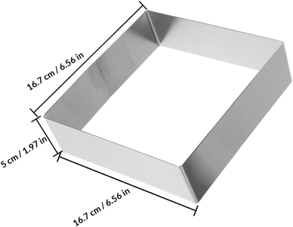 YARNOW Square Stainless Steel Mousse Cake Band 9-inch Dessert Mold Baking Tool Set 2 Pieces for DIY Pastry and Household Cooking