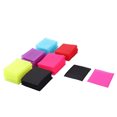 Ruilogod Nylon Lady Woman Rectángulo en forma de peinado Peinado Hojas mágicas Pegatina 90pcs