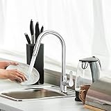*2 Modos*----:El Popular Grifo Fregadero de Cocina con 2 Modos de Rociado, la Salida de Agua Tipo Ducha de Lluvia + Salida de Agua Tipo Columna de Agua. Y El Rociador Se Puede Tirar.