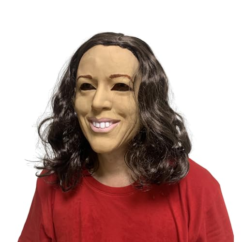 Devon's Home Realistic Kamala Harris Rubber Head Mask Latex Cosplay Funny Mask Halloween Props